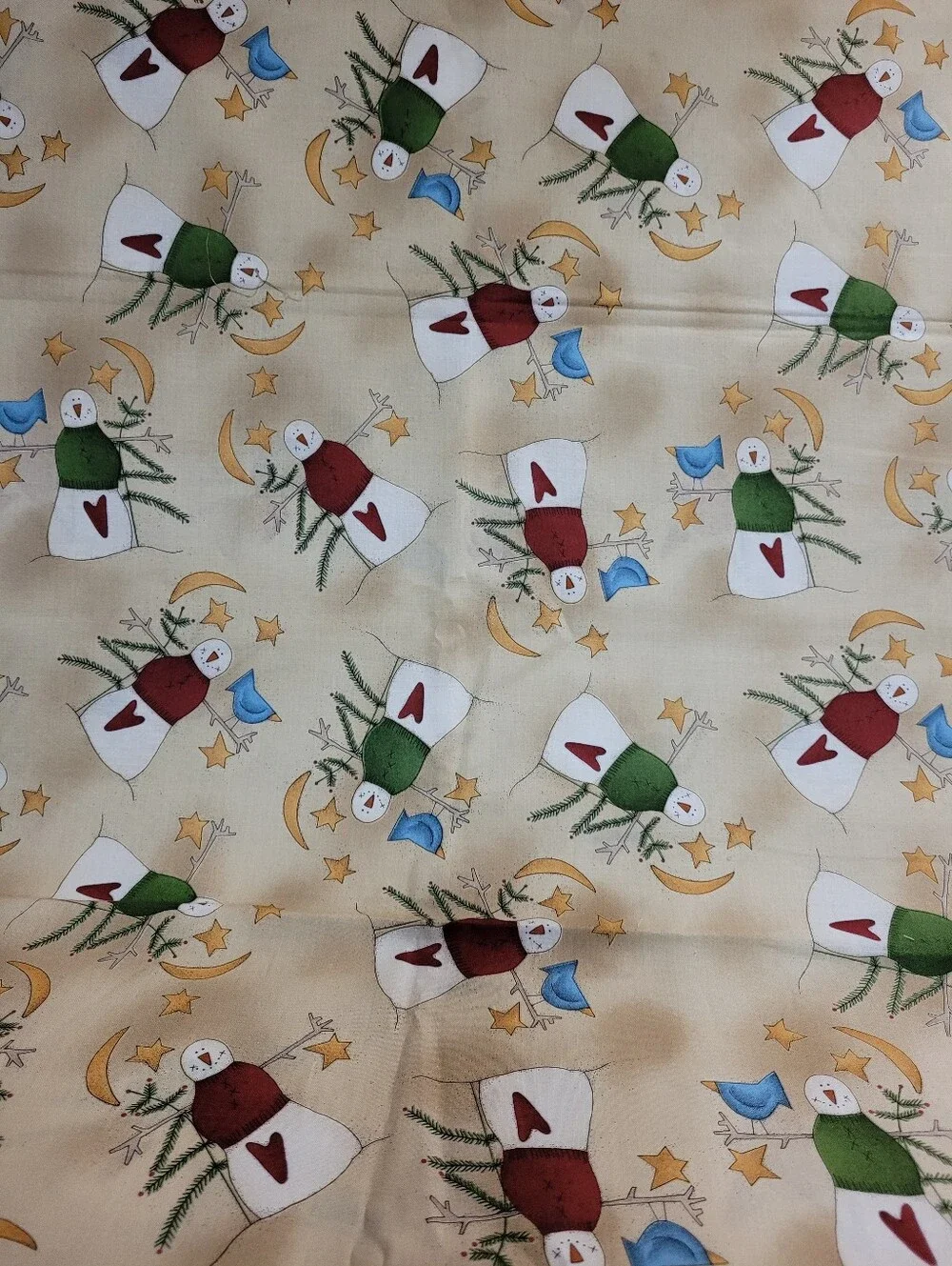 Button Button Designs By Cheri Snowman Sewing Fabric (1056)